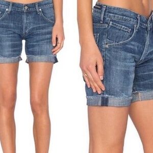 Citizens Of Humanity Blue Jean Shorts Relaxed Fit Cuffed Hem